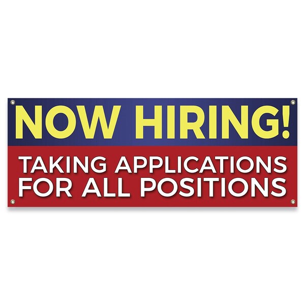 Now Hiring! Taking Applications for Positions Banner Concession Stand Food Truck Single Sided